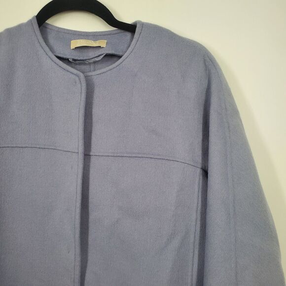 Max Mara SZ 8 Purple Lana Virgin Wool Angora Casual Career Long Lined Jacket - Picture 2 of 11